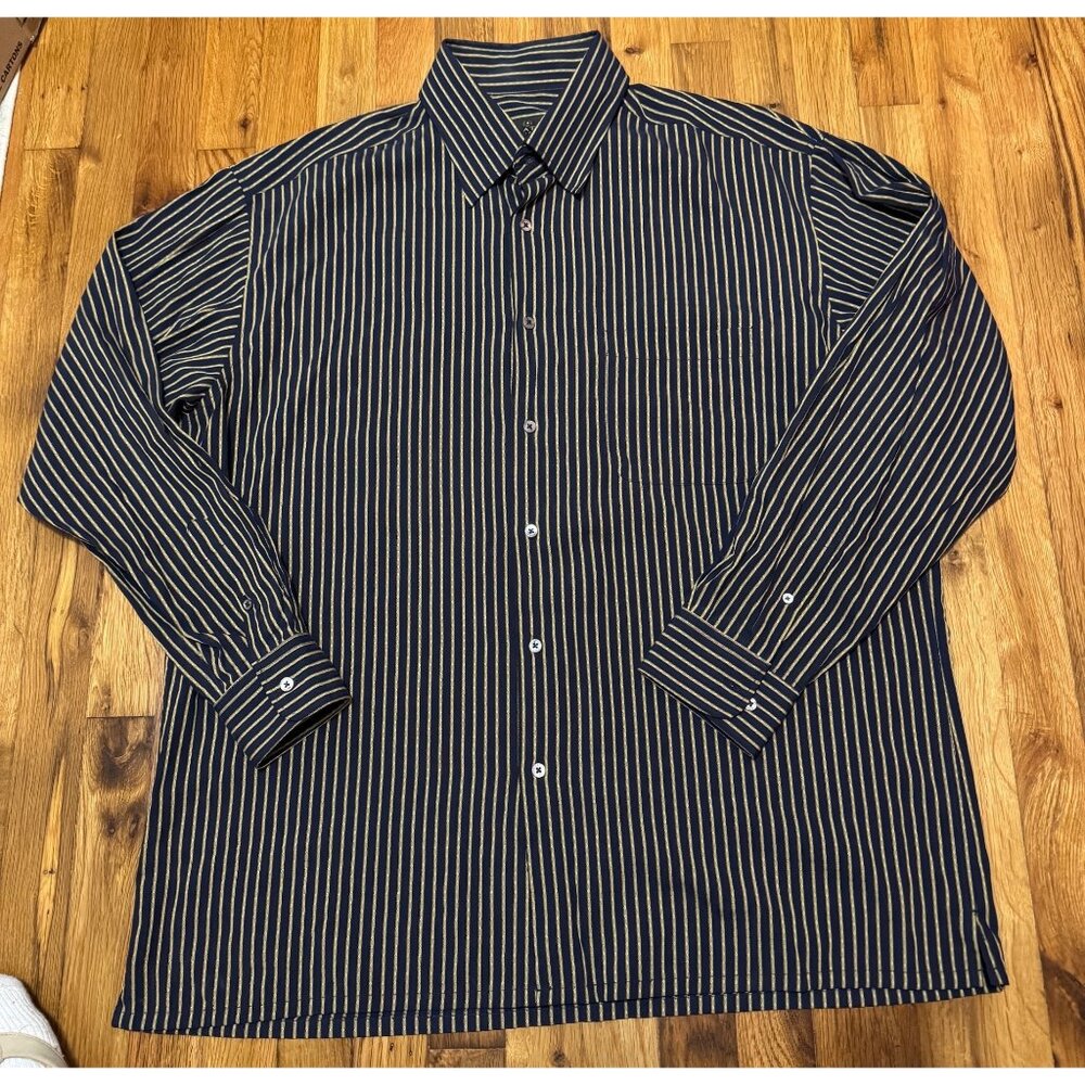 Bugatchi Uomo Button Down Shirt Men’s XL Blue Paisley Long Sleeve Modern Fit